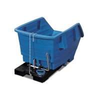 Prekucni zabojnik iz polietilena (PE) z žepi za vilice, prostornina 750 litrov, moder