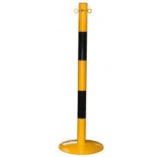 Stojalo za verigo, 2 dela, z 2 črnima črtama, ukrivljena rumena osnovna plošča