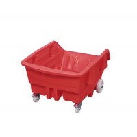 Polietilenski (PE) prekucnik, s kolesi, prostornina 300 litrov, rdeč Polietilenski (PE) prekucnik, s kolesi, prostornina 300 litrov, rdeč