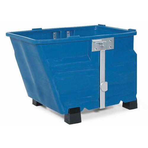 Posoda za razsuti material iz polietilena (PE), z nogami, prostornina 600 l, modra Posoda za razsuti material iz polietilena (PE), z nogami, prostornina 600 l, modra