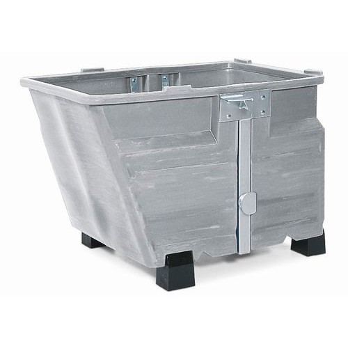 Zabojnik za razsuti material iz polietilena (PE), z nogami, prostornina 600 litrov, siv