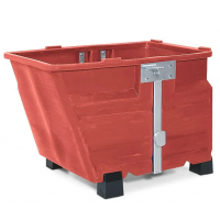 Posoda za razsuti material iz polietilena (PE), z nogami, prostornina 800 l, rdeča Posoda za razsuti material iz polietilena (PE), z nogami, prostornina 800 l, rdeča