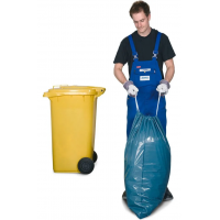Vreče za smeti, 120 l, modre, z belo vrvico, 250 kosov