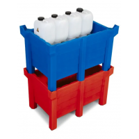  Nakladalna posoda PolyPro iz PE, 90 l, lovilni volumen 70 l, zaprta, rdeča