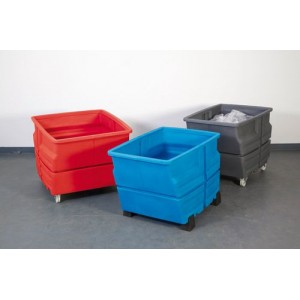 Kontejner iz polietilena (PE), z nogicami, 600 litrov, moder Kontejner iz polietilena (PE), z nogicami, 600 litrov, moder