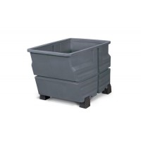 Kontejner iz polietilena (PE), z nogicami, 800 litrov, siv