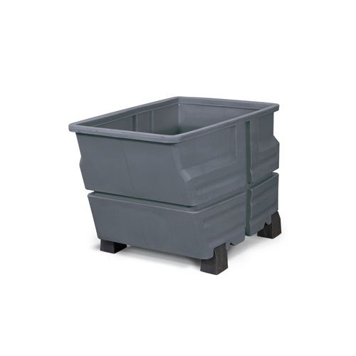 Kontejner iz polietilena (PE), z nogicami, 800 litrov, siv Kontejner iz polietilena (PE), z nogicami, 800 litrov, siv