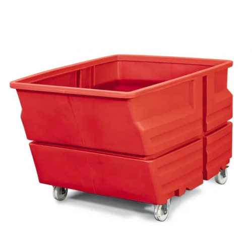 Kontejner iz polietilena (PE), s kolesi, 600 litrov, rdeč Kontejner iz polietilena (PE), s kolesi, 600 litrov, rdeč