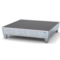 Lovilna posoda classic-line za 4 sode, pocinkana, z rešetko, 1236x1210x290, dostopna