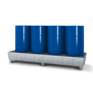 Lovilna posoda classic-line za 4 sode, pocinkana, z rešetko, 816x2470x355, dostopna