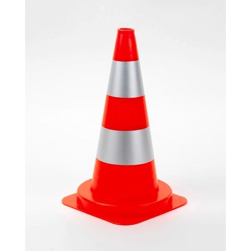 PVC prometni stožec z 2 srebrnima obročema, odsevni, višine 750 mm