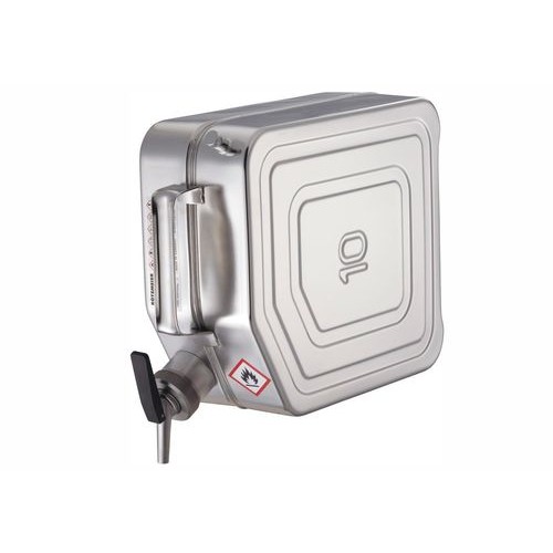 Kanister iz nerjavečega jekla s pipo in ventilacijo, 10 litrov