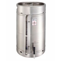 Varnostna nivojska posoda iz nerjavečega jekla, s 3/4" pipo in indikatorjem nivoja, 50 litrov