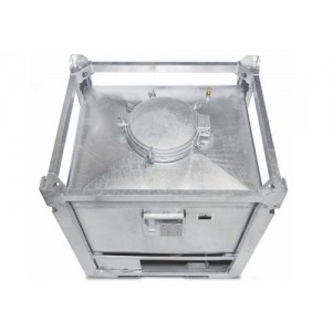 ASF zabojnik s talnim iztokom, 800 l, vroče cinkano