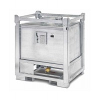 ASF zabojnik s talnim iztokom, 1000 l, vroče cinkano