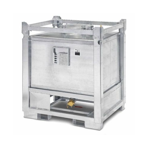 ASF zabojnik s talnim iztokom, 1000 l, vroče cinkano