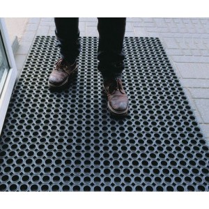 Zunanja podloga za umazanijo OM 10.15 iz naravne gume, debeline 23 mm, 100 x 150 cm, črna