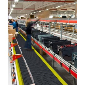 Podloga proti utrujenosti za suhe delovne prostore, širina 0,6 m, dolžina max 22,8 m, črna/rumena