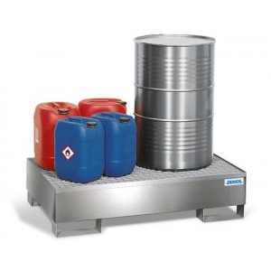 Lovilna posoda pro-line iz nerjavečega jekla za 2 soda, s pocinkano rešetko, 850x1342x325