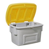 Posoda za pesek SB 200 iz polietilena, 200 litrov, rumen pokrov