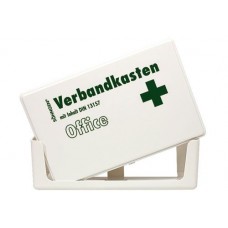 Komplet za prvo pomoč Office, s polnilom po DIN 13157, z nosilcem, bel
