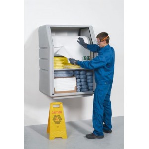 DENSORB komplet veziv za ukrepanje ob razlitju olja, v varnostni omari brez vrat, z vpojno rolo