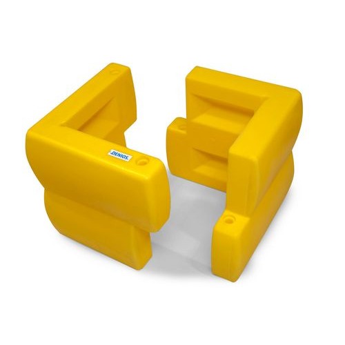 Stebrički zaščitni profil 160 (stebrički do 160x160 mm) iz PE, rumen, 360 x 360 x 500 mm, komplet = 2 kosa