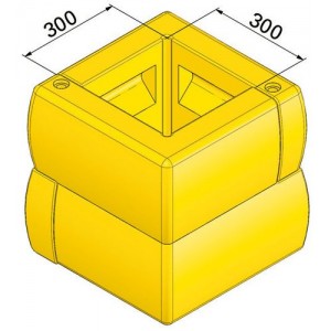 Stebrički zaščitni profil 300 (stebrički do 300x300 mm) iz PE, črn, 500 x 500 x 500 mm, komplet = 2 kosa