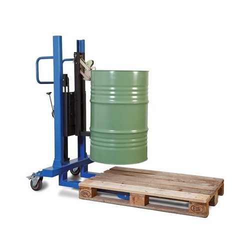 Servo dvigalo sodov, prijemalo za sode, jekleni sodi 60 do 200 l, ozko podvozje, višina dviga 120-740 mm