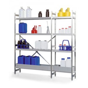 Regal GRE 1230 za vnetljive materiale, nerjaveče jeklo, 1200 x 300 x 1800 mm, osnovna enota