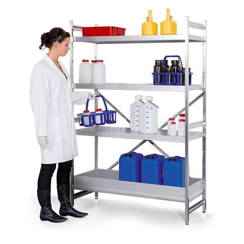 Regal GRE 1230 za vnetljive snovi, nerjaveče jeklo, 1200 x 300 x 1800 mm, dodatna enota