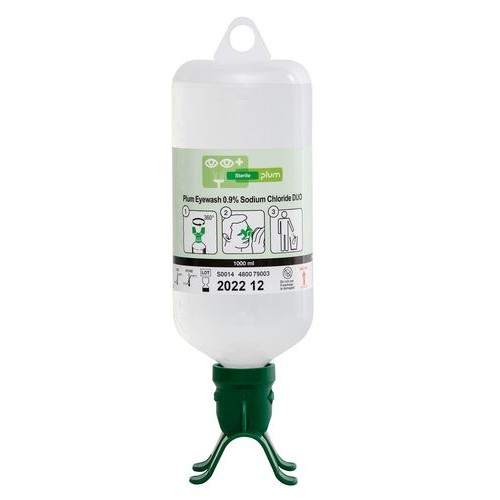 Plastenka za izpiranje oči DUO, s 1000 ml 0,9 % fiziološke raztopine (natrijev klorid)