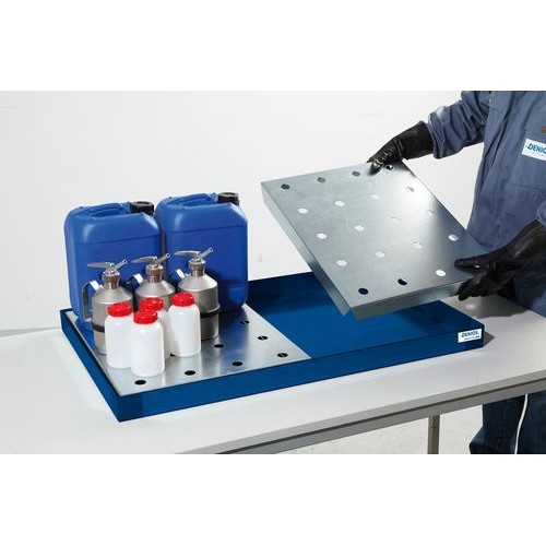 Perforirana polica iz nerjavečega jekla, za 40 l lovilno posodo, 506x841x107