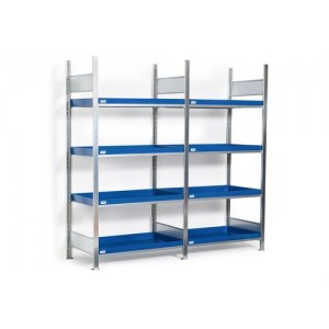 Regal GRW 1040 za nevarne snovi, 4 jekleni pladnji, 1010 x 440 x 2000 mm, dodatna enota