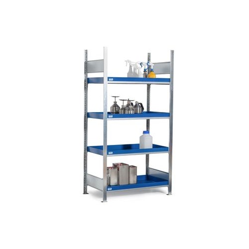 Regal GRW 1060 za nevarne snovi, 4 jekleni pladnji, 1060 x 640 x 2000 mm, osnovna enota