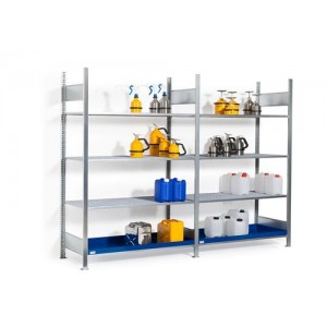 Regal GRG 1340 za vnetljive snovi, 3 rešetke, 1310 x 440 x 2000 mm, dodatna enota
