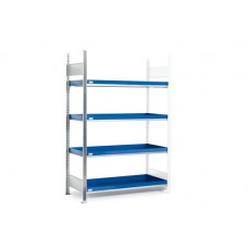 Regal GRW 1340 za nevarne snovi, 4 jekleni pladnji, 1310 x 440 x 2000 mm, dodatna enota