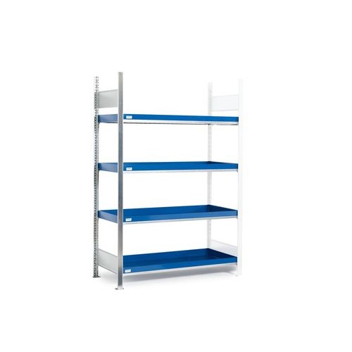 Regal GRW 1360 za nevarne snovi, 4 jekleni pladnji, 1310 x 640 x 2000 mm, dodatna enota