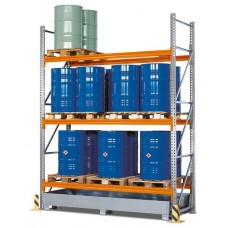 Paletni regal PR 27.37 za 9 palet ali 6 palet za kemikalije, 3 nivoji, osnovni regal