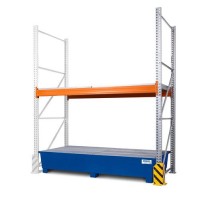 Combi-Shelf 3 K4-I z barvano lovilno posodo, za 4 IBC po 1000 l, dodatni regal