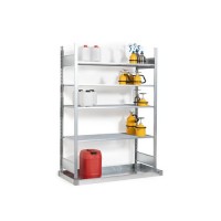 Regal za nevarne snovi GRB 1340 za vnetljive materiale, s talno posodo, 1456 x 526 x 2000 mm, osnovni regal