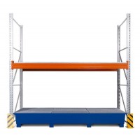 Combi-Shelf 3 K6-I z barvano lovilno posodo, za 6 IBC po 1000 l, dodatni regal