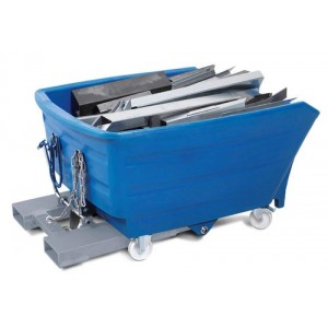 Prekucna posoda iz polietilena (PE), prostornina 500 litrov, modra Prekucna posoda iz polietilena (PE), prostornina 500 litrov, modra