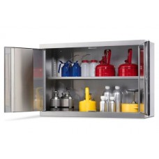 Viseča omarica za kemikalije Inox HSE-2, s polico in podnožjem, dvokrilna Viseča omarica za kemikalije Inox HSE-2, s polico in podnožjem, dvokrilna