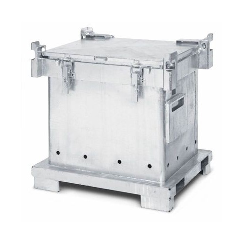 ASP zabojnik za zbiranje in transport praznih aerosolnih doz, 800 l, vroče cinkano