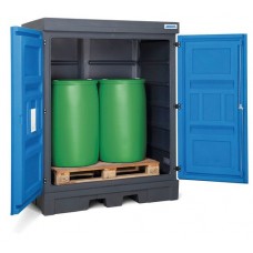 PolySafe skladišče nevarnih snovi D, z vrati, za 2 soda po 200 l