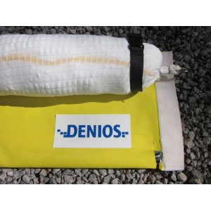 DENSORB štiri vpojne kače (3 m x 130 mm) v kombinaciji z naftno pregrado (12 m x 300 mm)