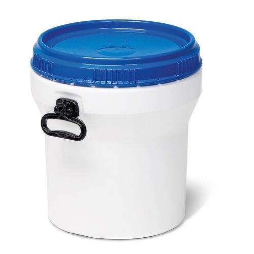 Sod s širokim grlom, 30 l, belo/moder, z UN odobritvijo, s pokrovom