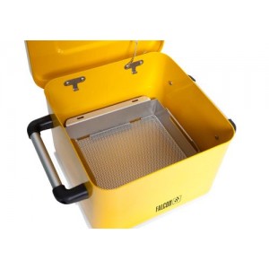 Čistilnik majhnih delov FALCON iz jekla, lakiran, s košaro za dele, 8 l Čistilnik majhnih delov FALCON iz jekla, lakiran, s košaro za dele, 8 l