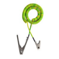 Spiralni ozemljitveni kabel z 2 kleščama iz nerjavečega jekla 1x60/1x140 mm, dolžina 3 m, ATEX